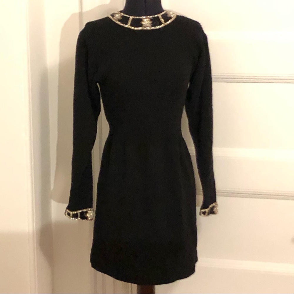 2 for $22 👛 Vintage 1980s Beaded Sweater Dress